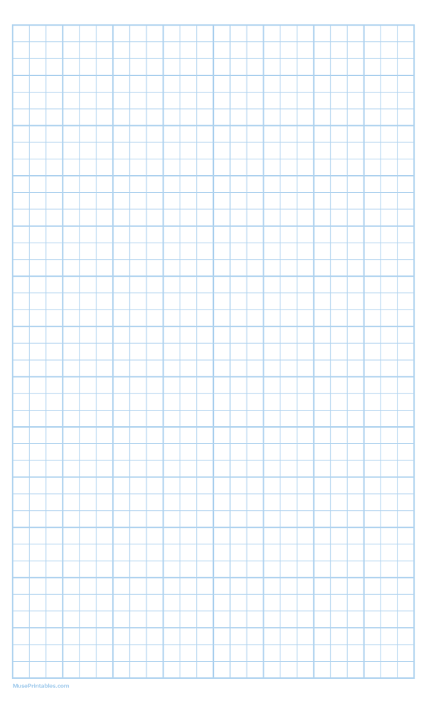 3 Squares Per Inch Light Blue Graph Paper : Legal-sized paper (8.5 x 14)
