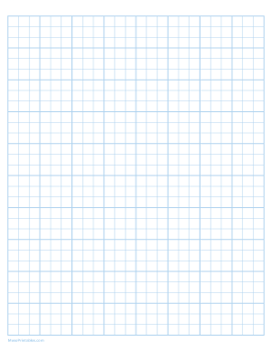 3 Squares Per Inch Light Blue Graph Paper  - Letter