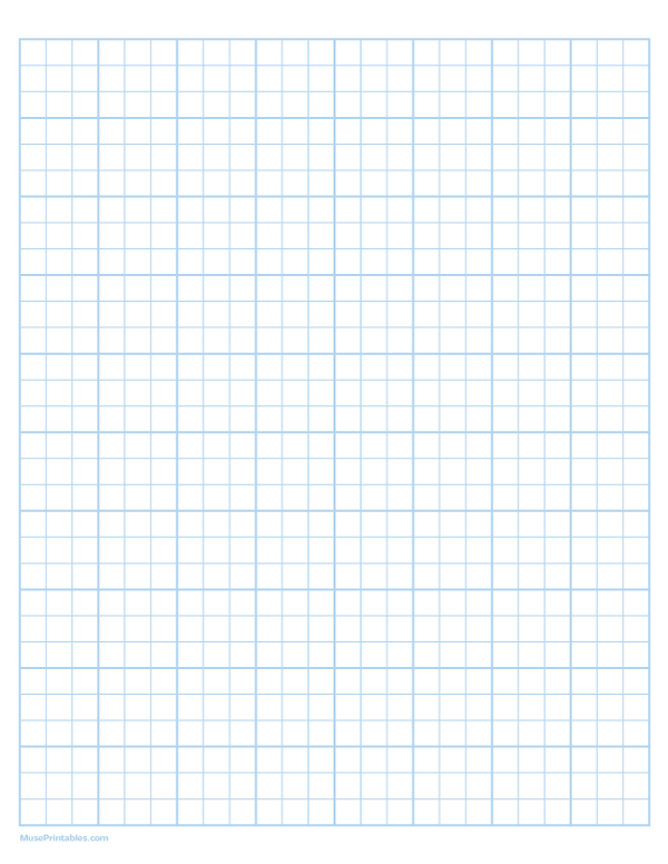 3 Squares Per Inch Light Blue Graph Paper : Letter-sized paper (8.5 x 11)