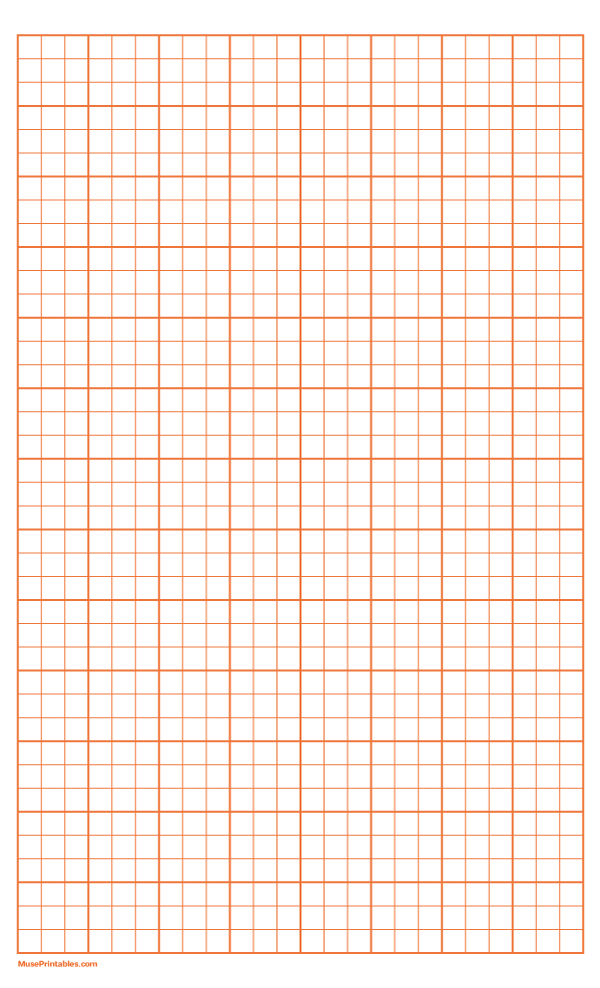 3 Squares Per Inch Orange Graph Paper : Legal-sized paper (8.5 x 14)