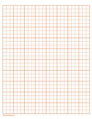 3 Squares Per Inch Orange Graph Paper  - Letter