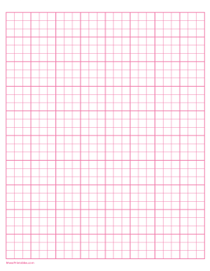 3 Squares Per Inch Pink Graph Paper  - Letter