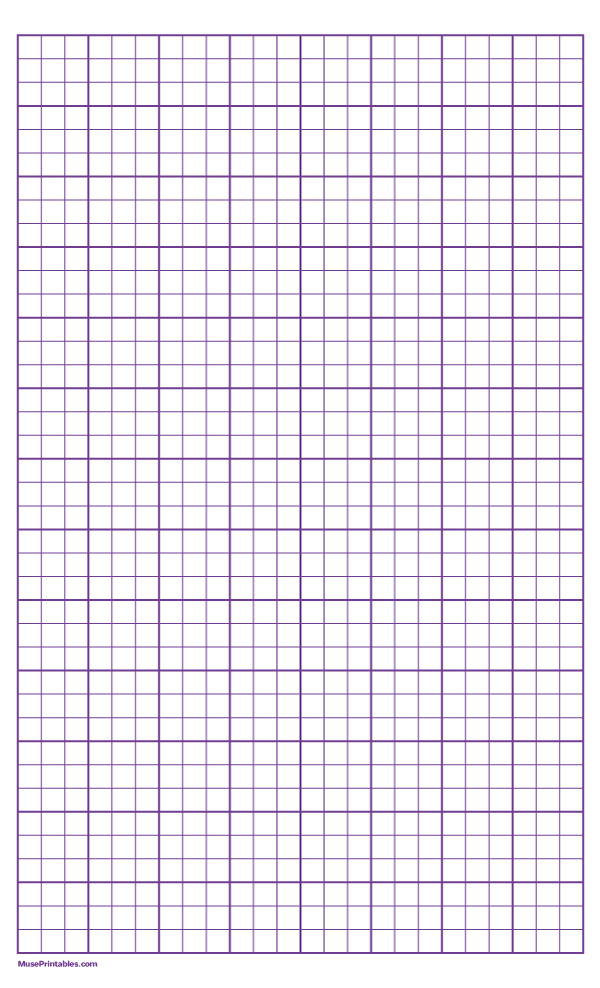 3 Squares Per Inch Purple Graph Paper : Legal-sized paper (8.5 x 14)
