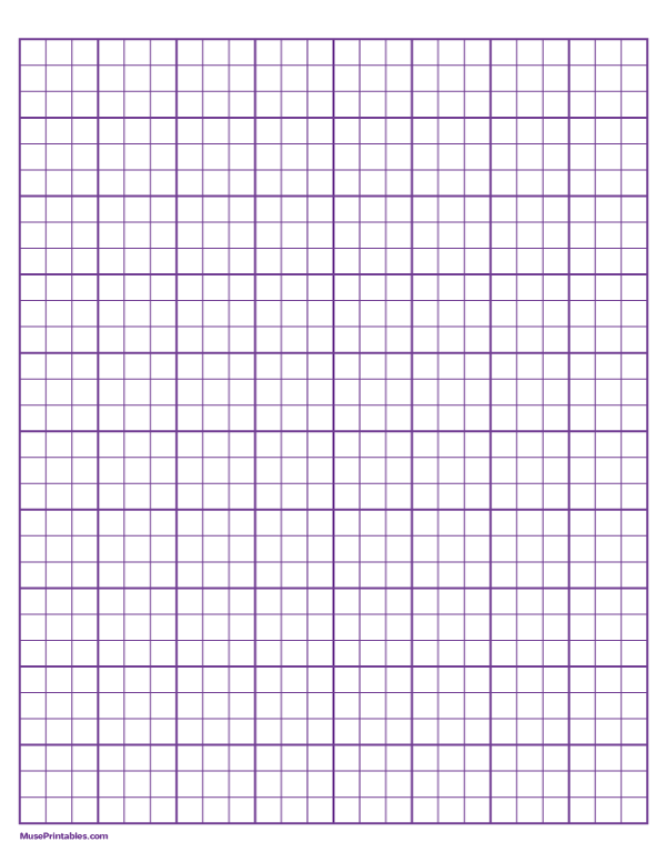 3 Squares Per Inch Purple Graph Paper : Letter-sized paper (8.5 x 11)
