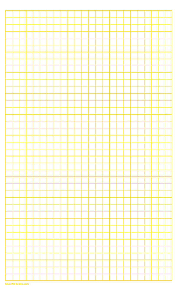 3 Squares Per Inch Yellow Graph Paper : Legal-sized paper (8.5 x 14)
