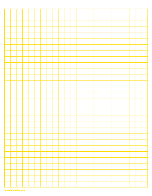 3 Squares Per Inch Yellow Graph Paper : Letter-sized paper (8.5 x 11)
