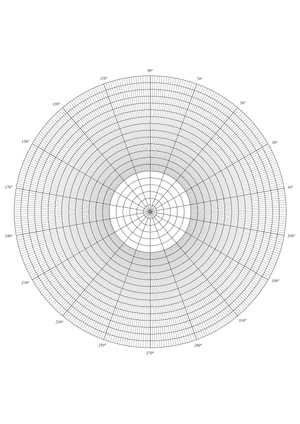 360 Spoke Degrees Polar Graph Paper  - A4