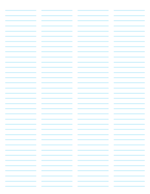 4-Column Blue Lined Paper (College Ruled) - Letter