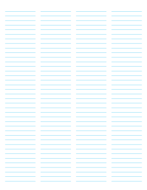 4-Column Blue Lined Paper (Narrow Ruled) - Letter