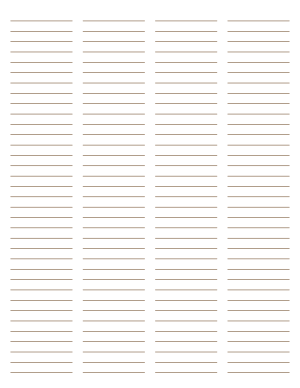 4-Column Brown Lined Paper (College Ruled) - Letter