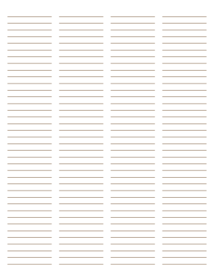 4-Column Brown Lined Paper (Narrow Ruled) - Letter