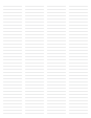 4-Column Gray Lined Paper (College Ruled) - Letter