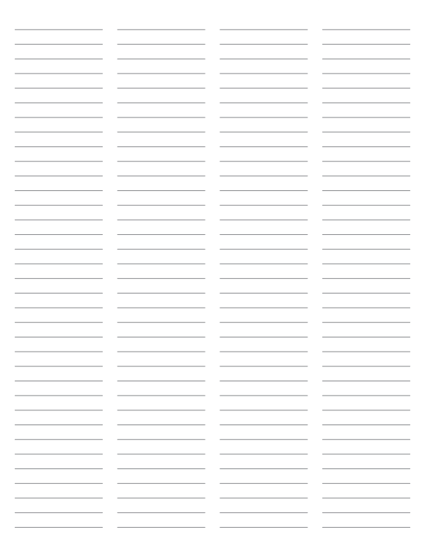 4-Column Gray Lined Paper (College Ruled): Letter-sized paper (8.5 x 11)
