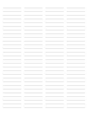 4-Column Gray Lined Paper (Wide Ruled) - Letter