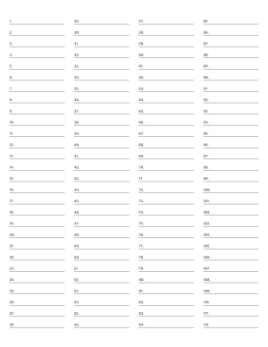 4-Column Numbered Gray Lined Paper (Wide Ruled) - Letter