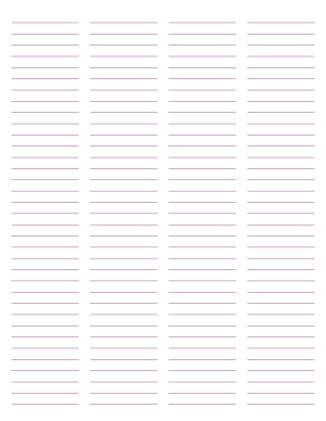 4-Column Purple Lined Paper (College Ruled) - Letter
