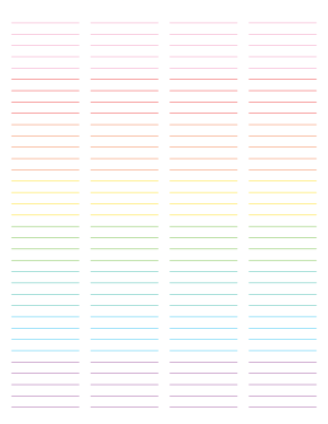 4-Column Rainbow Lined Paper (College Ruled) - Letter