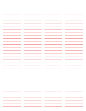 4-Column Red Lined Paper (College Ruled) - Letter