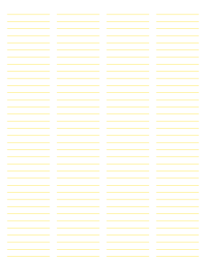 4-Column Yellow Lined Paper (College Ruled) - Letter