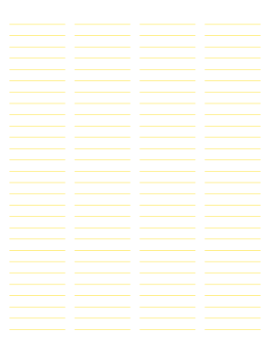 4-Column Yellow Lined Paper (Wide Ruled) - Letter