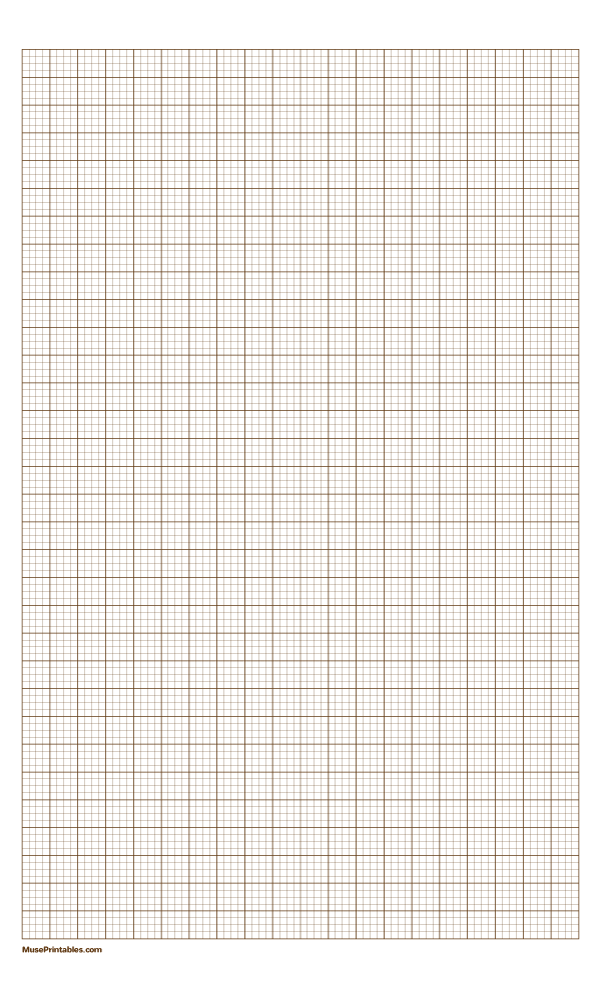 4 Squares Per Centimeter Brown Graph Paper : Legal-sized paper (8.5 x 14)