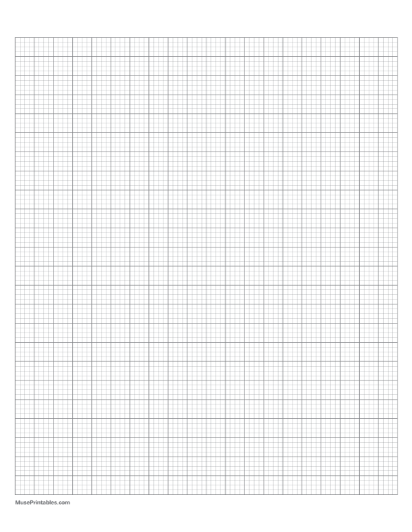 4 Squares Per Centimeter Gray Graph Paper : Letter-sized paper (8.5 x 11)