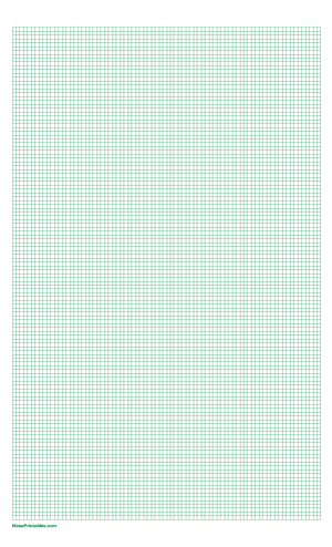 4 Squares Per Centimeter Green Graph Paper  - Legal