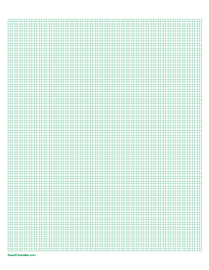 4 Squares Per Centimeter Green Graph Paper  - Letter
