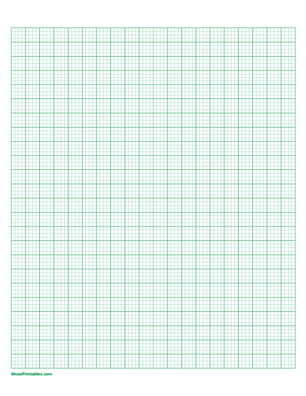4 Squares Per Centimeter Green Graph Paper : Letter-sized paper (8.5 x 11)