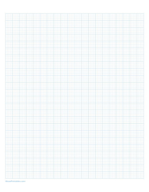 4 Squares Per Centimeter Light Blue Graph Paper : Letter-sized paper (8.5 x 11)