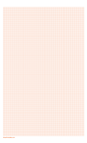 4 Squares Per Centimeter Orange Graph Paper  - Legal