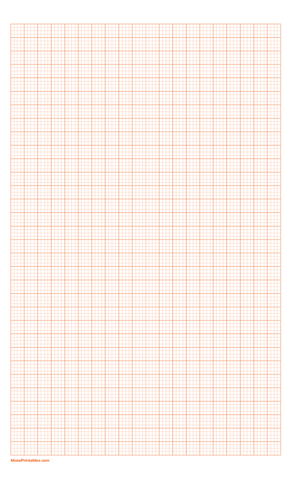 4 Squares Per Centimeter Orange Graph Paper : Legal-sized paper (8.5 x 14)