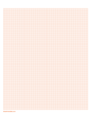 4 Squares Per Centimeter Orange Graph Paper  - Letter
