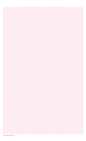 4 Squares Per Centimeter Pink Graph Paper  - Legal