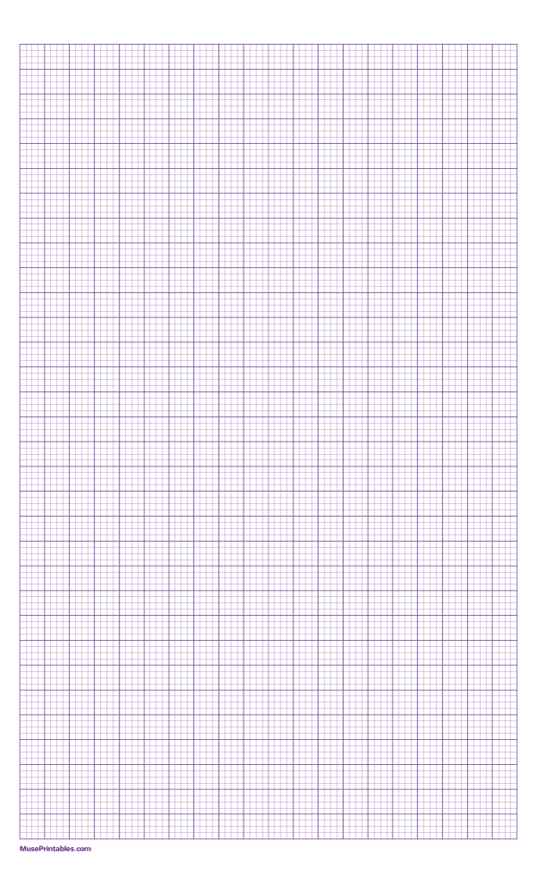 4 Squares Per Centimeter Purple Graph Paper : Legal-sized paper (8.5 x 14)