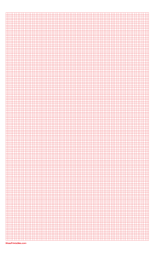 4 Squares Per Centimeter Red Graph Paper  - Legal