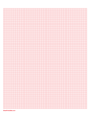 4 Squares Per Centimeter Red Graph Paper  - Letter