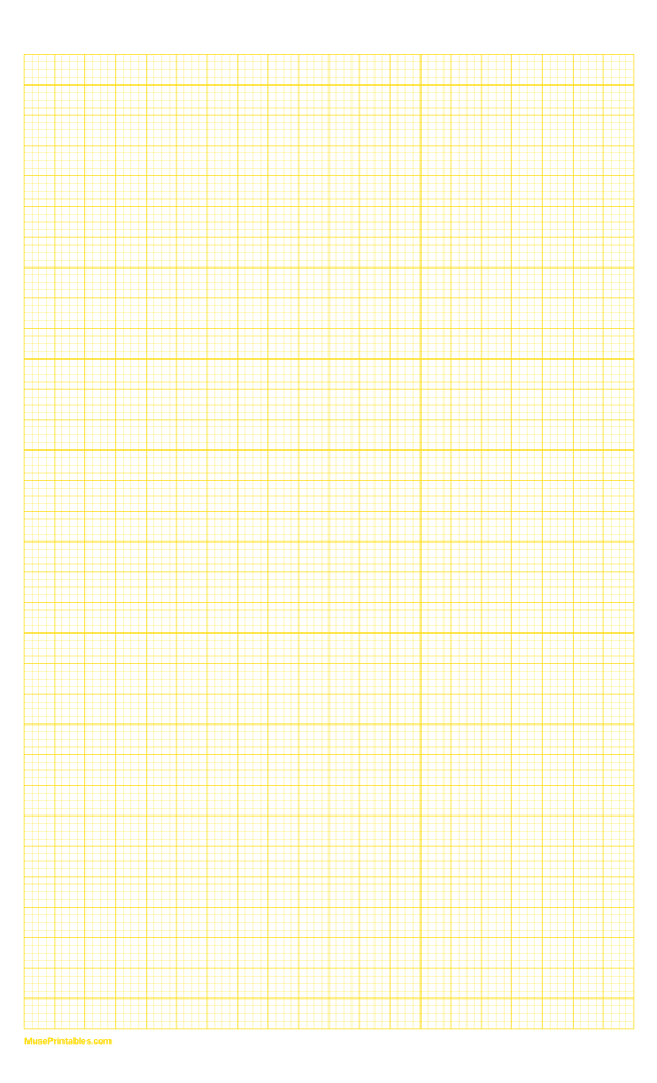 4 Squares Per Centimeter Yellow Graph Paper : Legal-sized paper (8.5 x 14)