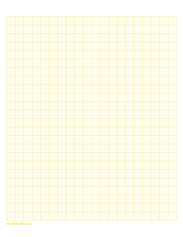 4 Squares Per Centimeter Yellow Graph Paper : Letter-sized paper (8.5 x 11)