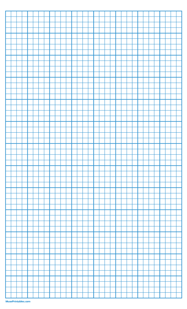 4 Squares Per Inch Blue Graph Paper : Legal-sized paper (8.5 x 14)