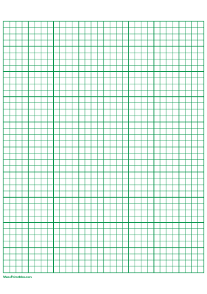 4 Squares Per Inch Green Graph Paper  - A4