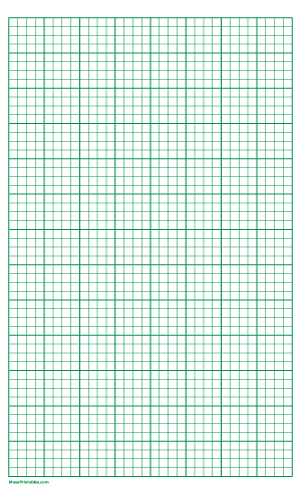 4 Squares Per Inch Green Graph Paper  - Legal