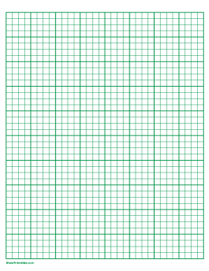 4 Squares Per Inch Green Graph Paper  - Letter