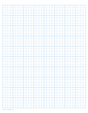 4 Squares Per Inch Light Blue Graph Paper  - Letter