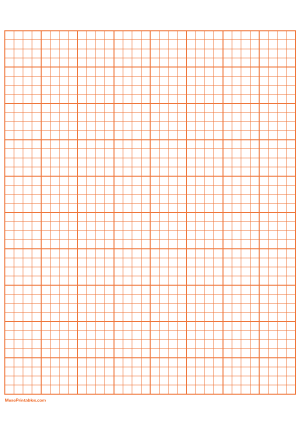 4 Squares Per Inch Orange Graph Paper  - A4