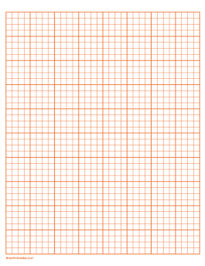 4 Squares Per Inch Orange Graph Paper  - Letter