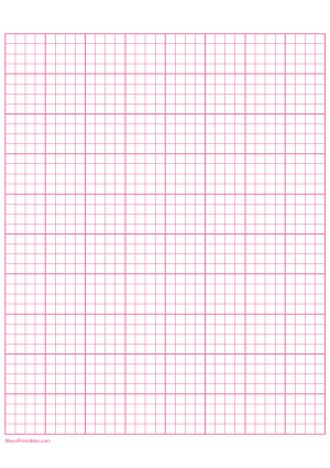 4 Squares Per Inch Pink Graph Paper  - A4