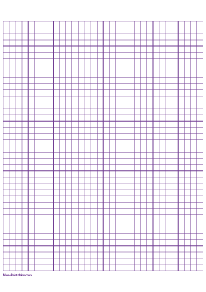 4 Squares Per Inch Purple Graph Paper  - A4