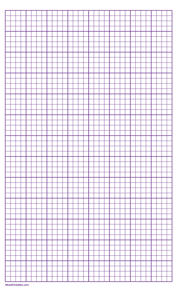4 Squares Per Inch Purple Graph Paper : Legal-sized paper (8.5 x 14)