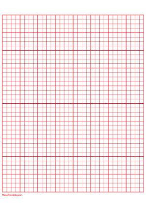 4 Squares Per Inch Red Graph Paper  - A4